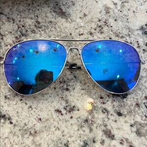 Maui Jim Aviator Sunglasses with Blue Lenses